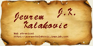 Jevrem Kalaković vizit kartica